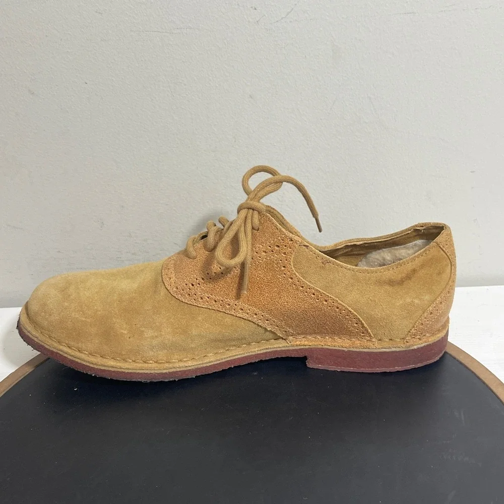 UGG‎ Lyle Suede Brogue Oxford Men Size 13 Lace Up Tan  Business Shearling Lined